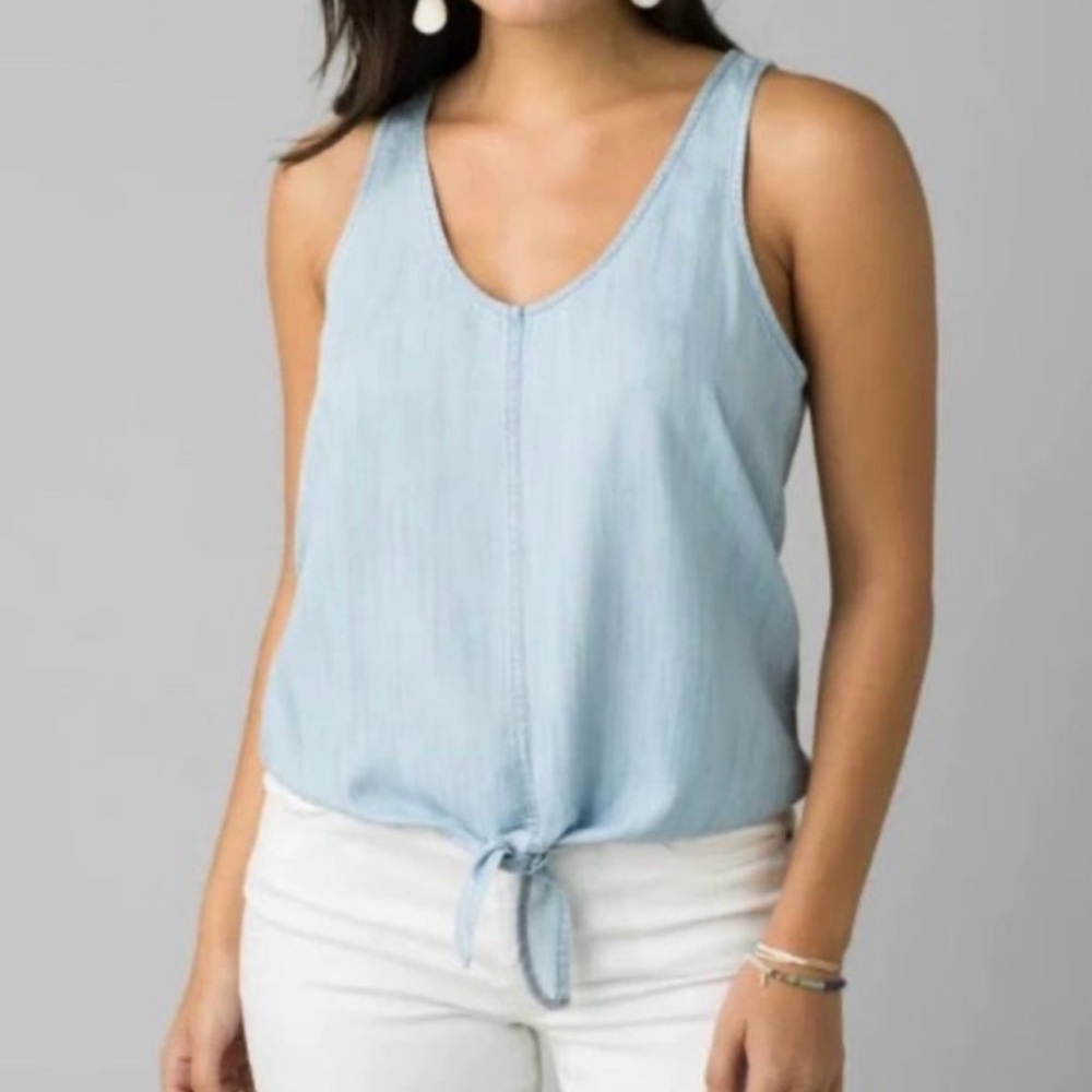 prAna | Women's McKenzie Sleeveless Top / Tank Light Blue Chambray | SZ Small